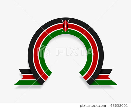 Kenyan flag rounded abstract background. Vector illustration. 48638001