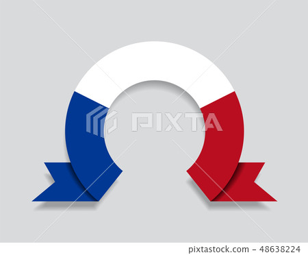 French flag rounded abstract background. Vector illustration. 48638224