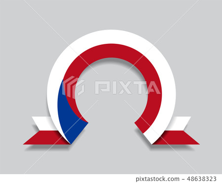 Czech flag rounded abstract background. Vector illustration. 48638323
