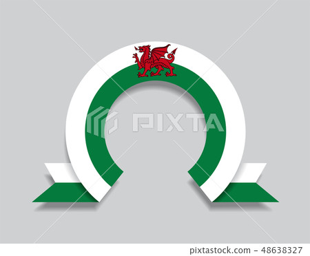 Welsh flag rounded abstract background. Vector illustration. Welsh flag rounded abstract background. Vector illustration. 48638327