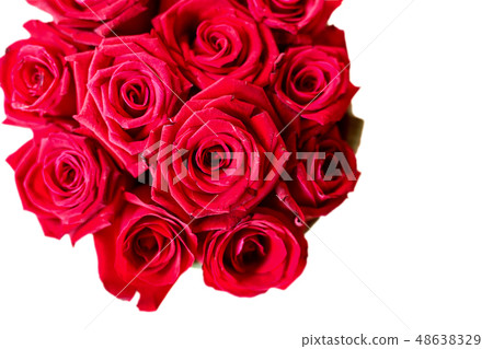 red roses bouquet isolated on white red roses bouquet isolated on white 48638329