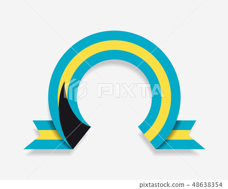 Bahamas flag rounded abstract background. Vector illustration. 48638354