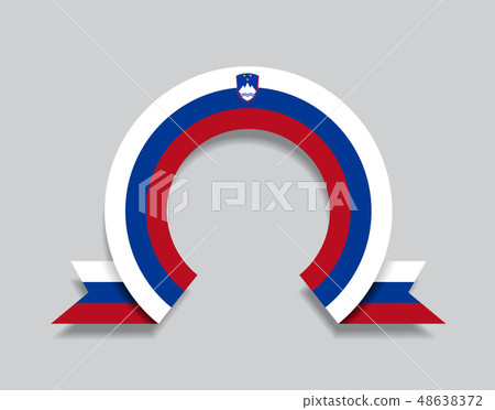 Slovenian flag rounded abstract background. Vector illustration. Slovenian flag rounded abstract background. Vector illustration. 48638372