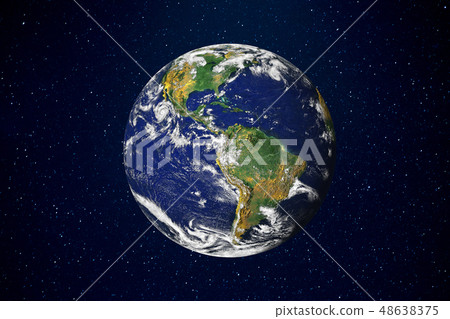 Earth in the sky with stars Earth in the sky with stars 48638375
