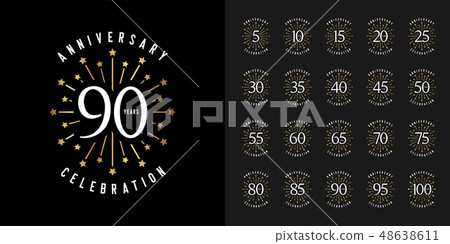 Set of anniversary logotype. Golden anniversary Set of anniversary logotype. Golden anniversary 48638611