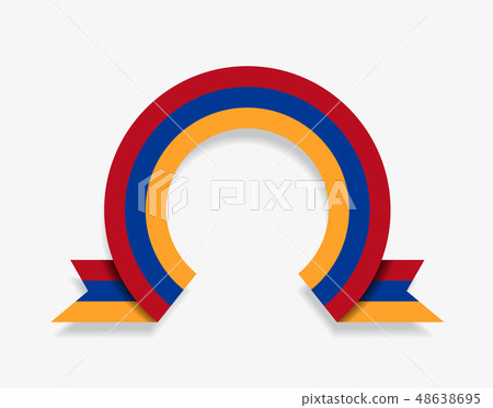 Armenian flag rounded abstract background. Vector illustration. 48638695