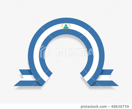Nicaraguan flag rounded abstract background. Vector illustration. 48638739