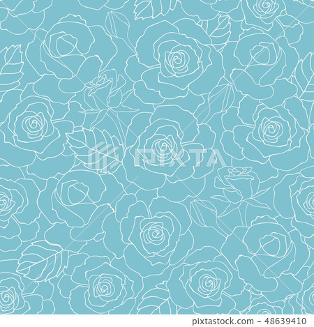 Pastel summer roses garden seamless pattern Pastel summer roses garden seamless pattern 48639410