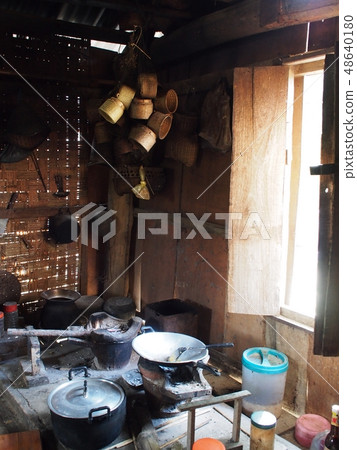 utensils in primitive style home kitchen in LAOS utensils in primitive style home kitchen in LAOS 48640180