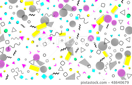 Pop art color background. Memphis pattern Pop art color background. Memphis pattern 48640679