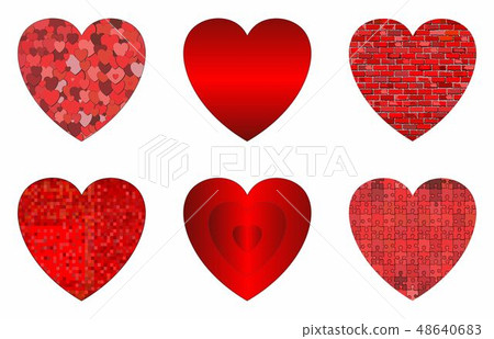 Abstract grunge hearts set 48640683
