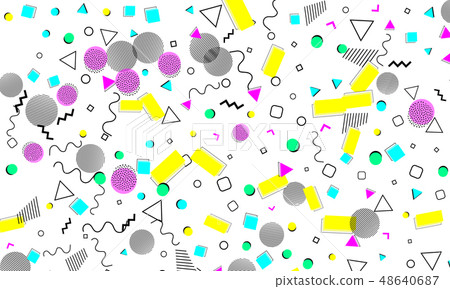 Pop art color background. Memphis pattern Pop art color background. Memphis pattern 48640687