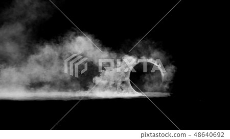 3d render burnout wheels with smoke on black background 3d render burnout wheels with smoke on black background 48640692