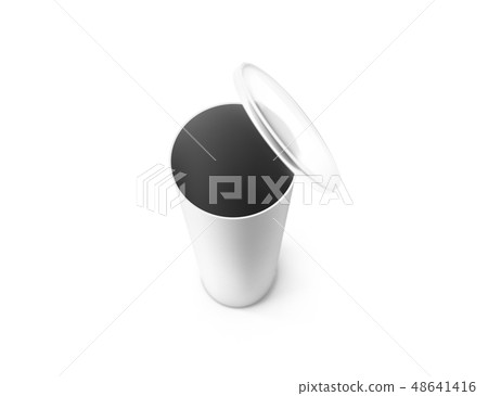 Blank white opened carton cylinder box mockup, top view 48641416