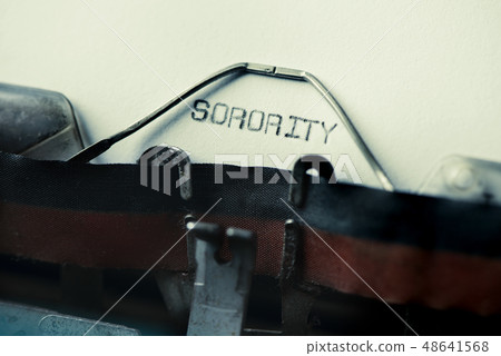 text sorority written with an old typewriter 48641568