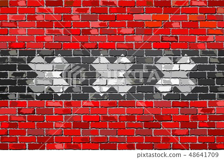 Flag of Amsterdam on a brick wall Flag of Amsterdam on a brick wall 48641709