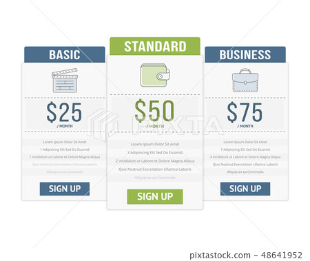 Pricing Table Pricing Table 48641952