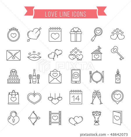 Love Line Icons 48642073