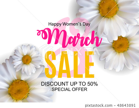 Womens Day, 8 March Sale Spring design with Flower Womens Day, 8 March Sale Spring design with Flower 48643891