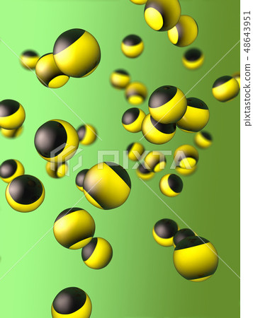 Different sized striped spheres on color gradient Different sized striped spheres on color gradient 48643951