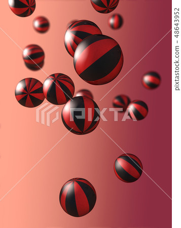 Different sized striped spheres on color gradient 48643952
