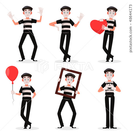 April Fool's Day. Mime cartoon character 48644173