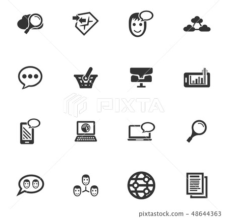 Data analytic and social network icons set Data analytic and social network icons set 48644363