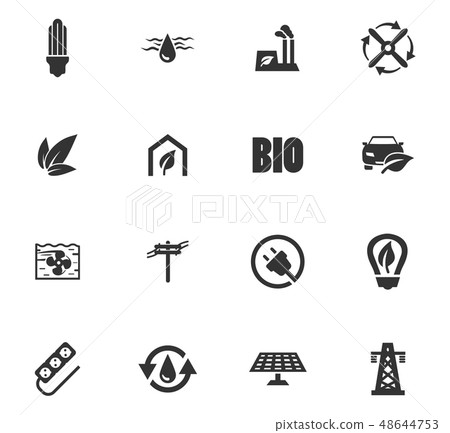 Alternative energy icons set 48644753