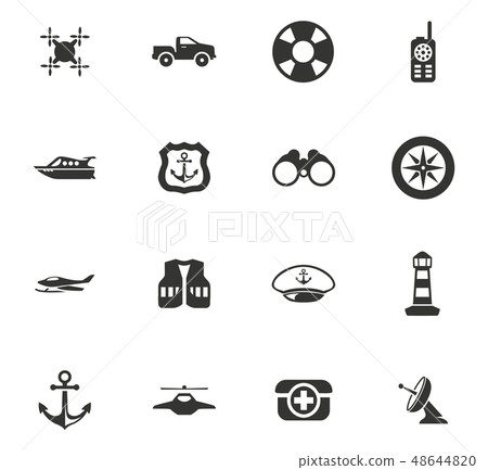 Coast Guard icons set Coast Guard icons set 48644820