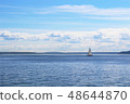 Blue sky with clouds over the sea 48644870