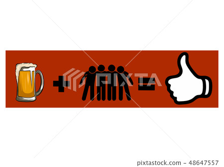 friends having fun drinking a beer illustration friends having fun drinking a beer illustration 48647557