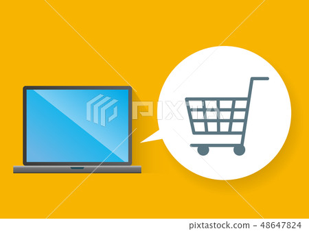 Illustration and Internet image of flat design PC Illustration and Internet image of flat design PC 48647824