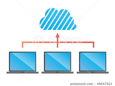 Illustration and Internet image of flat design PC Illustration and Internet image of flat design PC 48647922