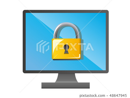 Illustration and Internet image of flat design PC Illustration and Internet image of flat design PC 48647945