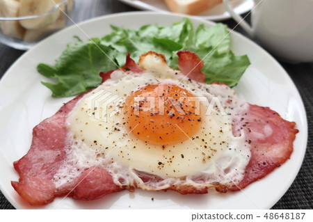 可口煙肉蛋早餐圖像 可口煙肉蛋早餐圖像 48648187