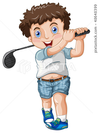 A chubby male golfer 48648399