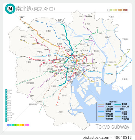 Namboku Line (Metro / Tokyo Metro) - Stock Illustration [48648512] - PIXTA