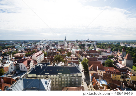 Aerial view of old town in Tallinn, Estonia Aerial view of old town in Tallinn, Estonia 48649449