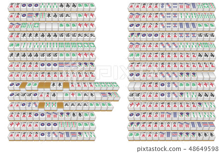 Mah-jong tile three-dimensional role set 48649598