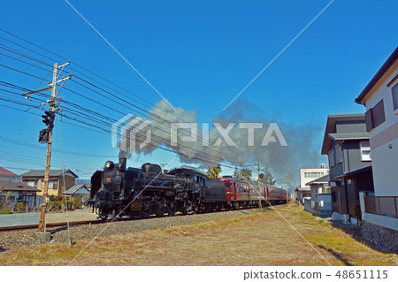 Steam locomotive running in Chichibu City Hinoda Steam locomotive running in Chichibu City Hinoda 48651115