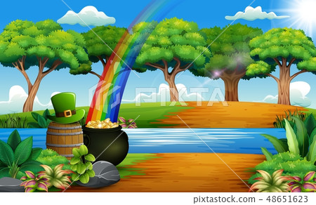 St Patrick's day nature landscape with a pot St Patrick's day nature landscape with a pot 48651623