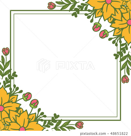 Vector illustration beauty frame flower colorful blooms 48651822