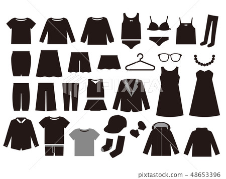 Clothing silhouette set material 48653396