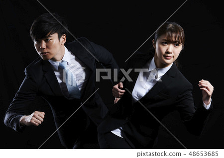 Business men and women black back 48653685