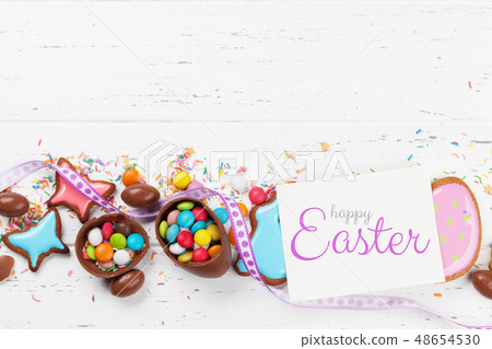 Easter greeting card backdrop 48654530
