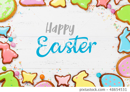 Easter greeting card backdrop Easter greeting card backdrop 48654531