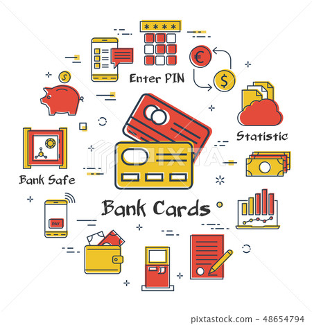 Vector finance and banking concept - credit cards 48654794