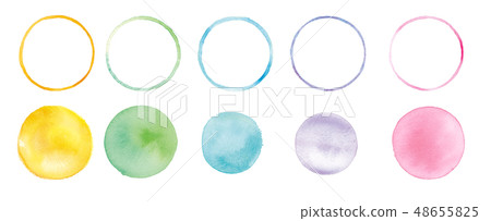 Graphic material of water coloring round 48655825