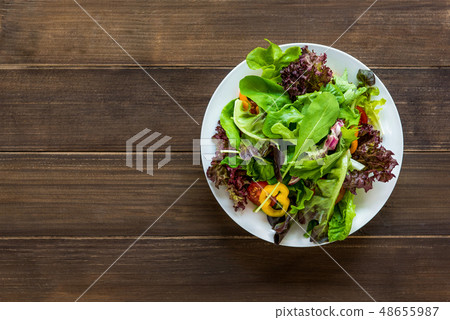 Colorful healthy fresh mix vegetable salad in Colorful healthy fresh mix vegetable salad in 48655987