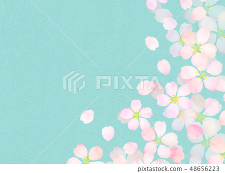 櫻花水彩風格紋理 48656223